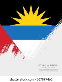 Flag of Antigua and Barbuda, brush stroke background