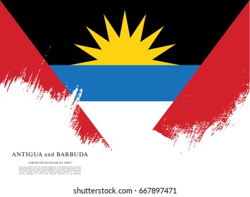 Flag of Antigua and Barbuda, brush stroke background