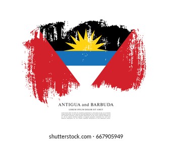 Flag of Antigua and Barbuda, brush stroke background