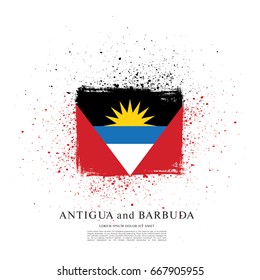 Flag of Antigua and Barbuda, brush stroke background