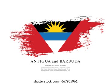 Flag of Antigua and Barbuda, brush stroke background