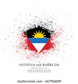 Flag of Antigua and Barbuda, brush stroke background