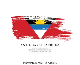 Flag of Antigua and Barbuda, brush stroke background