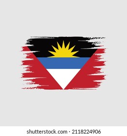 Flag of Antigua and Barbuda with brush style
