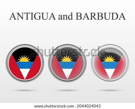 Flag of Antigua and Barbuda in the form of a circle