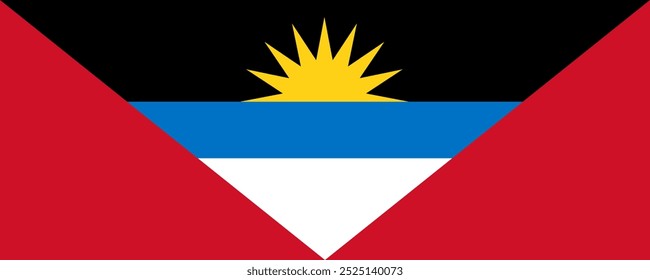 Flag of Antigua and Barbuda, long version, Vector Images