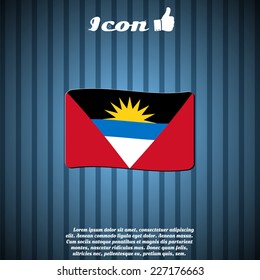 Flag of Antigua and Barbuda on the background. Made in vector
