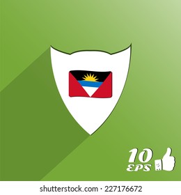 Flag of Antigua and Barbuda on the background. Made in vector