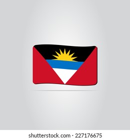 Flag of Antigua and Barbuda on the background. Made in vector