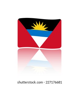 Flag of Antigua and Barbuda on the background. Made in vector