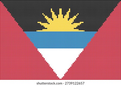 Flag of Antigua and Barbuda pixel art of dots
