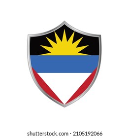 Flagge von Antigua und Barbuda mit silbernem Rahmen