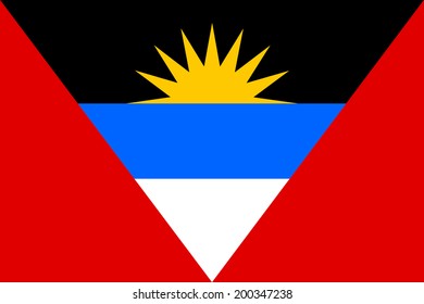 Flag of Antigua and Barbuda. Vector illustration.