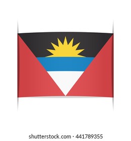 Flag of Antigua and Barbuda. Vector illustration of a stylized flag. The slit in the paper with shadows. Element for infographics.