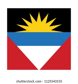 Flag of Antigua and Barbuda,Antigua and Barbuda flag Vector Square Icon - Illustration, Flag of Antigua and Barbuda. Abstract concept, icon, square, button. Raster illustration on white background.