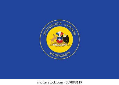 Flag of Antofagasta Region of chile. Vector illustration.
