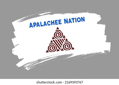 Flag of the Apalachee Nation, USA. A Native American banner brush concept. Horizontal vector Illustration isolated on white background.  