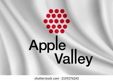 Flag of Apple Valley, Minnesota, USA. Realistic waving flag of Apple Valley vector background.