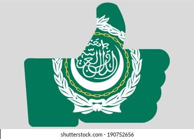 The flag of Arab League in a Thumbs Up Icon