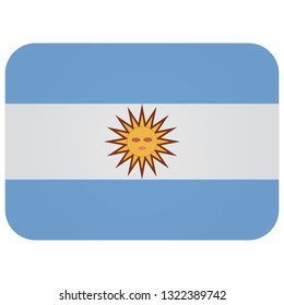 Flag of argentina Abstract concept, icon, button. illustration on white background.