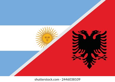 Flag of Argentina and Albania concept graphic element Illustration template design
