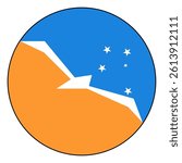 Flag of Argentina Antarctica. Black edge. Argentina Antarctica circle flag logo icon computer vector illustration design.