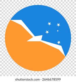 Flag of Argentina Antarctica. Argentina Antarctica circle flag logo icon computer vector illustration design. Checkerboard background.