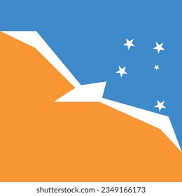 The flag of Argentina Antarctica. Flag icon. Standard color. A square flag. Computer illustration. Digital illustration. Vector illustration.