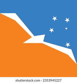 The flag of Argentina Antarctica. Flag icon. Standard color. A square flag. Computer illustration. Digital illustration. Vector illustration.