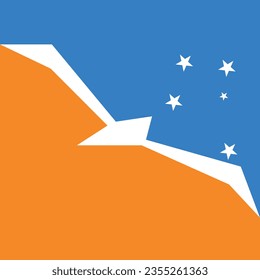 The flag of Argentina Antarctica. Flag icon. Standard color. A square flag. Computer illustration. Digital illustration. Vector illustration.