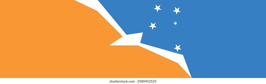 Flag of Argentina Antarctica. Argentina Antarctica flag long banner digital vector illustration