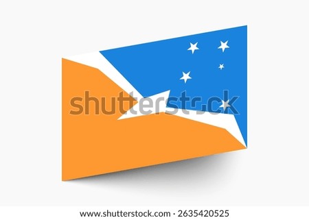 Flag of Argentina Antarctica. Argentina Antarctica flag official colors tilted icon digital vector illustration design.