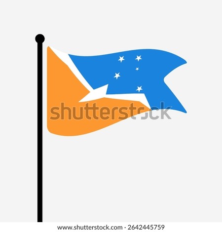 Flag of Argentina Antarctica. Argentina Antarctica flag vector illustration icon design. Fluttering flagpole flag.