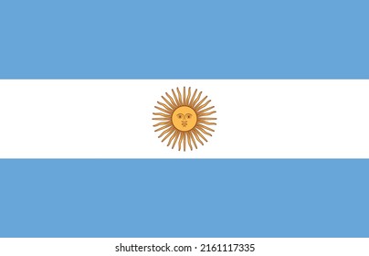 Flag of Argentina. Argentine national symbol in official colors. Template icon. Abstract vector background.