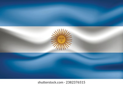 Flag of Argentina. Argentine national symbol in official colors. Template icon. Abstract vector background.