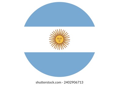 Bandera de Argentina. Símbolo nacional argentino con colores oficiales. Icono de plantilla. Resumen del fondo vectorial. Baloncesto redondo de vidrio ligero, burbuja 3D grande, esfera.