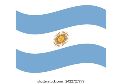 Flag of Argentina. Argentine national symbol in official colors. Template icon. Abstract vector background.