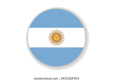 Flag of Argentina. Argentine national symbol in official colors. Template icon. Abstract vector background. Round glass light ball, 3D big bubble, sphere.