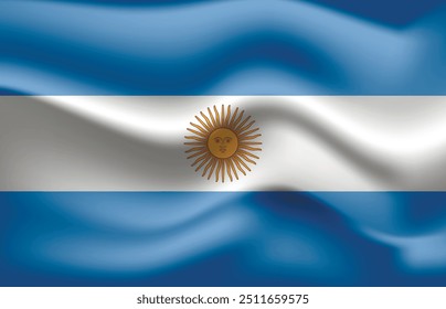 Bandeira da Argentina. Símbolo nacional argentino em cores oficiais. Ícone Modelo. Vetor de fundo abstrato.