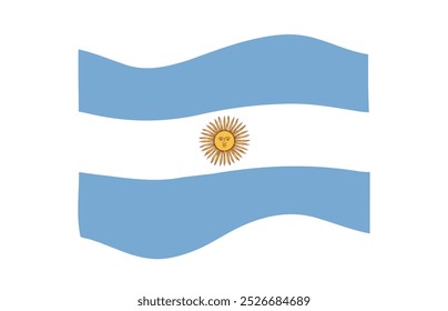 Bandeira da Argentina. Símbolo nacional argentino em cores oficiais. Ícone Modelo. Vetor de fundo abstrato.