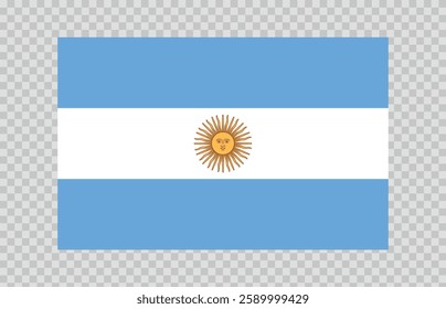 Flag of Argentina. Argentine national symbol in official colors. Template icon. Abstract vector background.