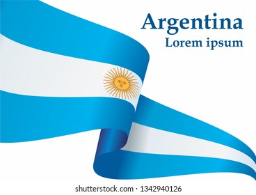 Flag of Argentina, Argentine Republic. Template for award design, an official document with the flag of Argentina and other uses. Bright, colorful vector illustration.