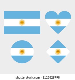 Flag of Argentina. Argentinian flag. Set of vector flags of Argentina.