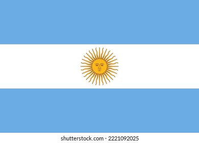 Flagge Argentiniens. Seitenverhältnis 3 zu 2