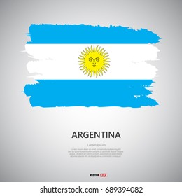 Flag of Argentina with brush stroke 