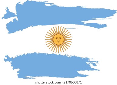 Flag of Argentina, brush stroke background argentina flag design