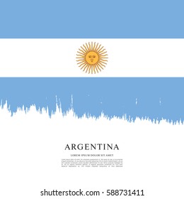 Flag of Argentina, brush stroke background