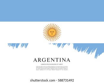 Flag of Argentina, brush stroke background