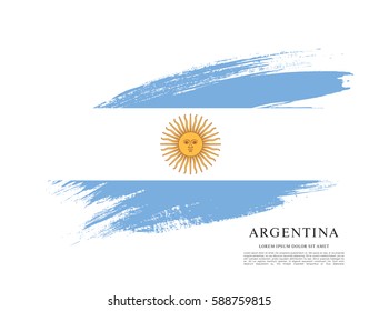 Flag Of Argentina, Brush Stroke Background