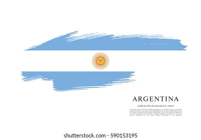 Flag of Argentina, brush stroke background